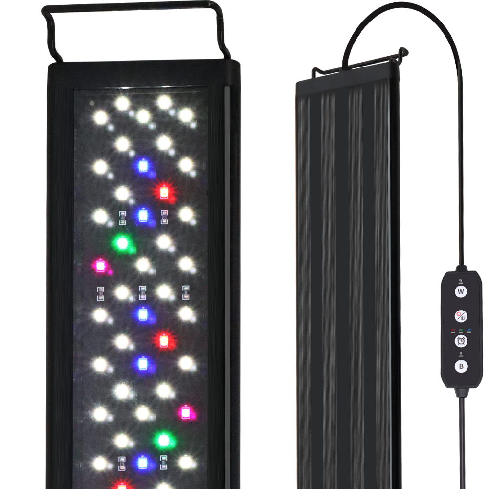 Aquarium Plant Light - ไฟ LED สเปกตรัมเต็มสำหรับตู้ปลาขนาด 12-30 นิ้ว พร้อมฟังก์ชั่นตั้งเวลาและหน่วยความจำ