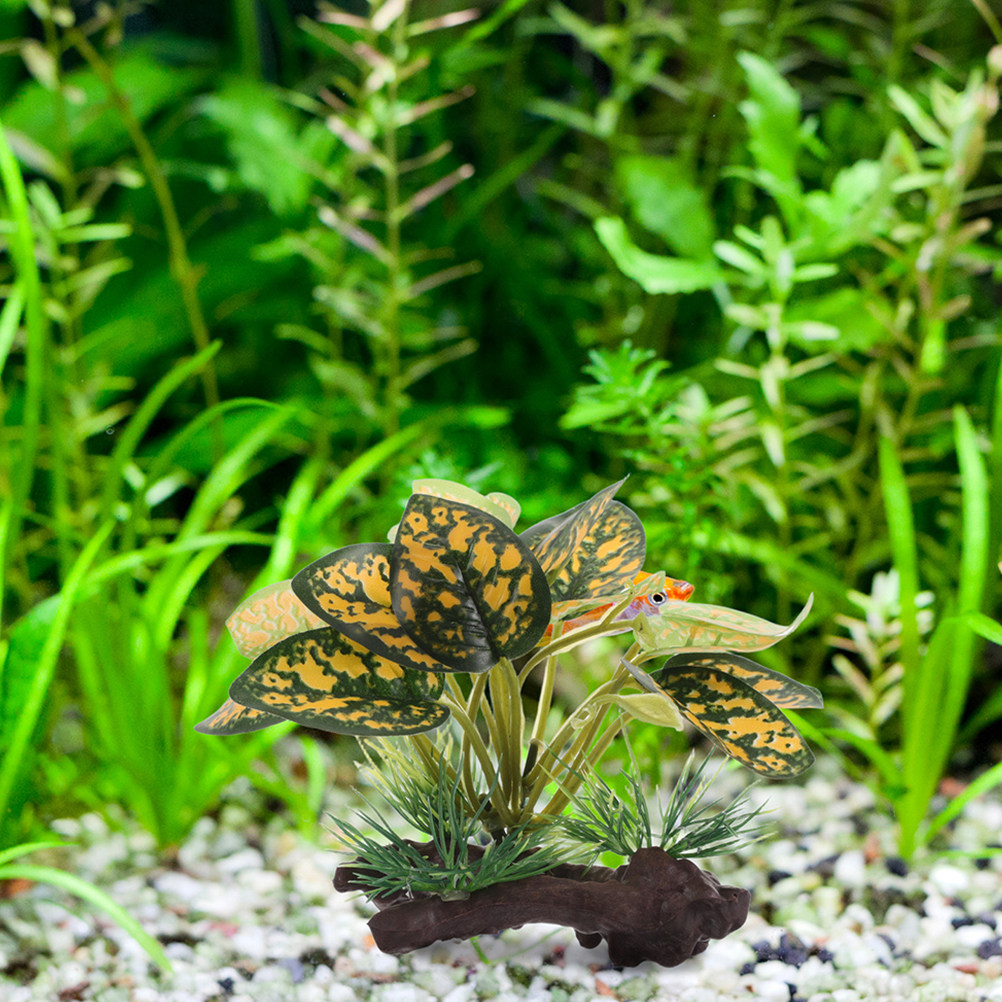 Planted Aquarium For Goldfish - ต้นไม้ประดิษฐ์สำหรับตู้ปลา 2 ชิ้น ดูสมจริง ตกแต่งตู้ปลาด้วยพลาสติก เหมาะสำหรับปลาเบต้า