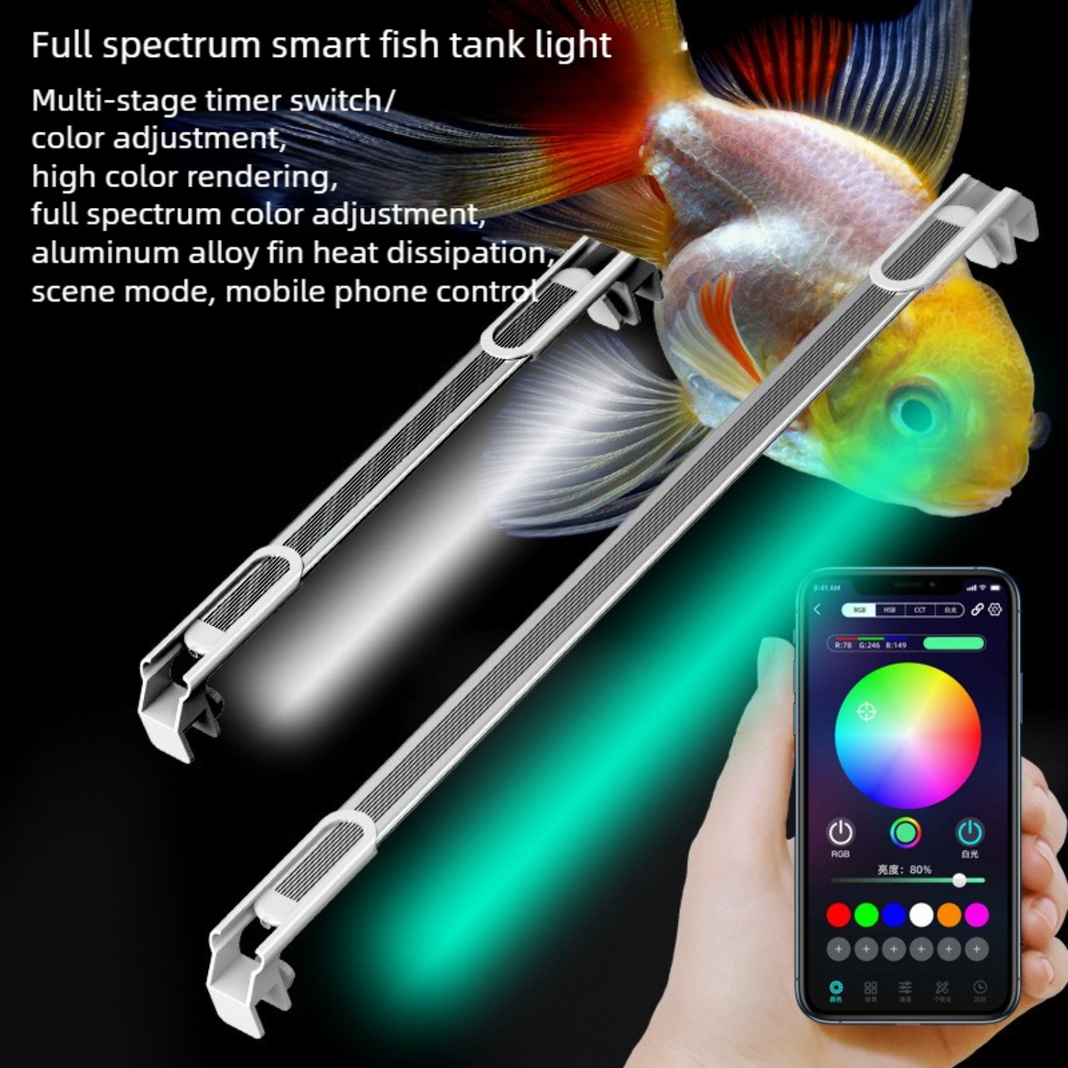 Aquarium Plant Light - ไฟ LED สำหรับตู้ปลาเพื่อการปลูกพืช, ไฟ LED WRGB